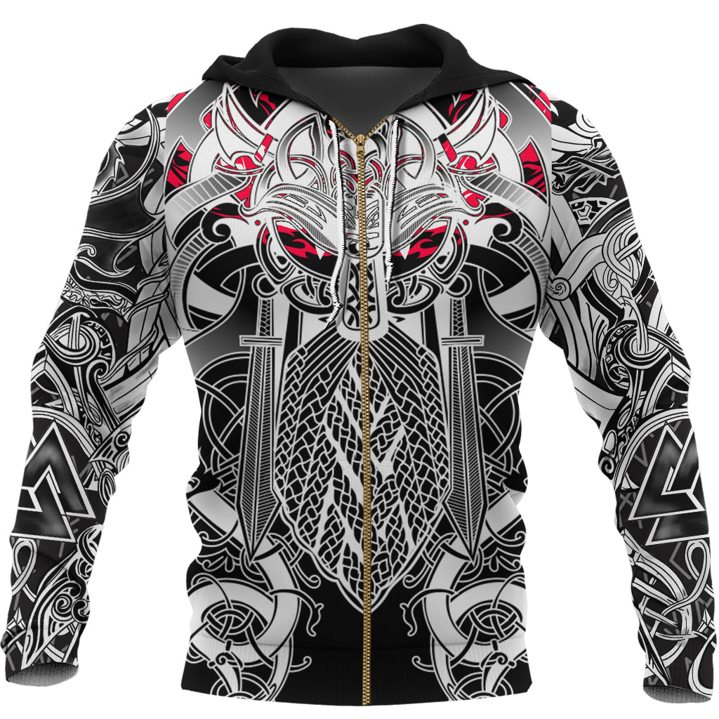 Viking Zip Hoodie - Odin Eternal Flame RLT12