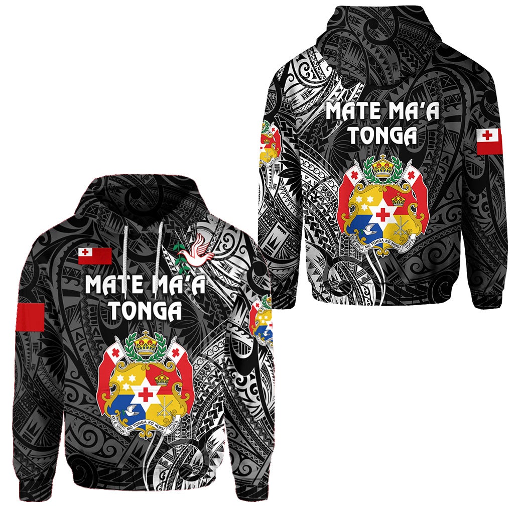 Tonga Hoodie Coat Of Arms Simple Vibes Black LT8