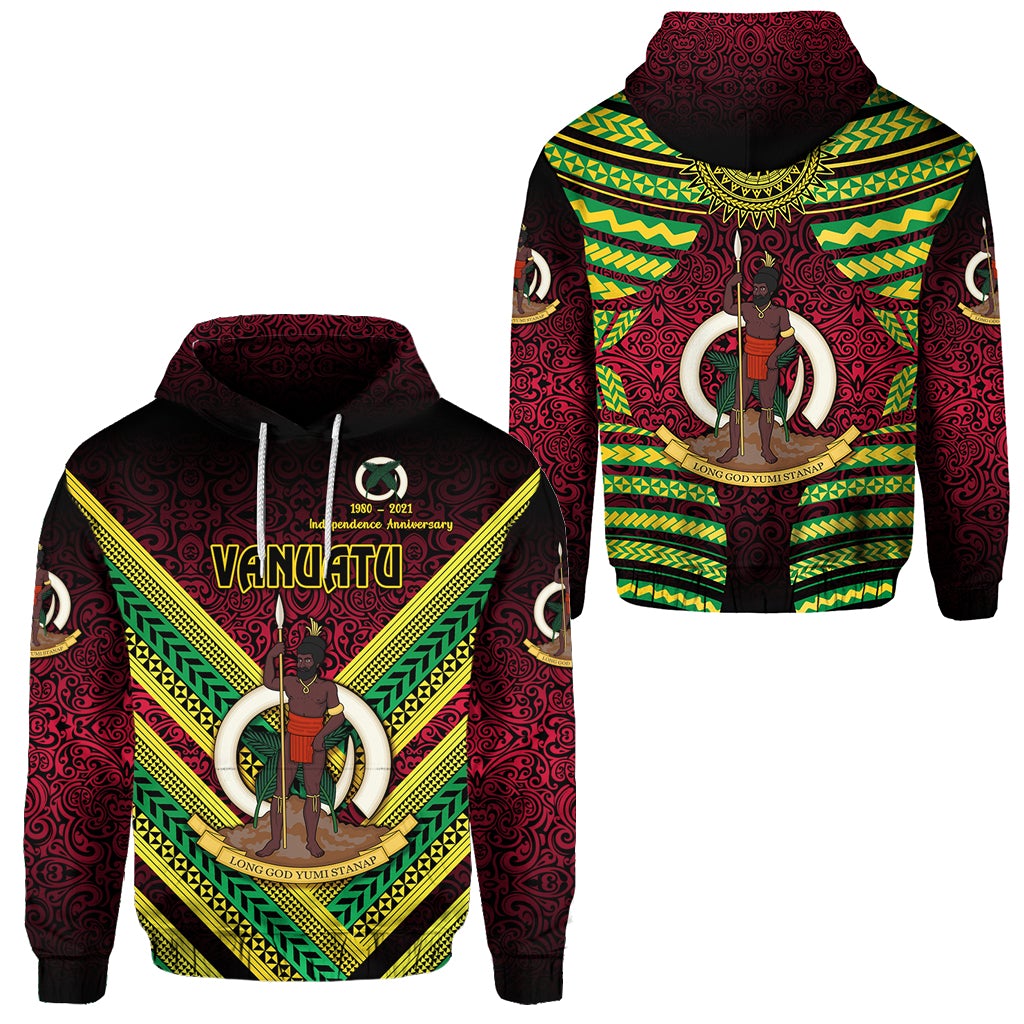 Vanuatu Special Independence Anniversary Hoodie Creative Style Gradient Red LT8