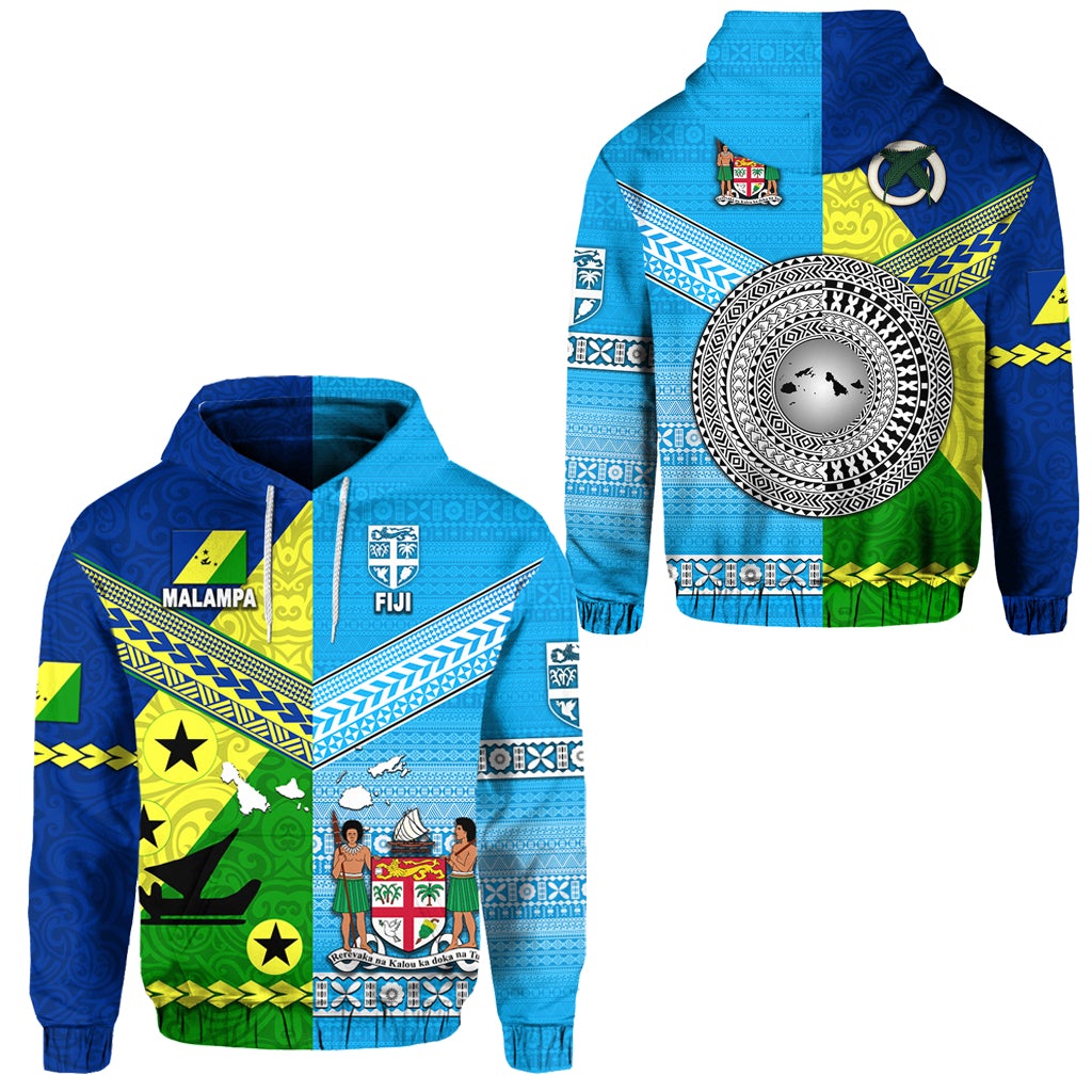 Vanuatu Malampa Province and Fiji Hoodie Together LT8