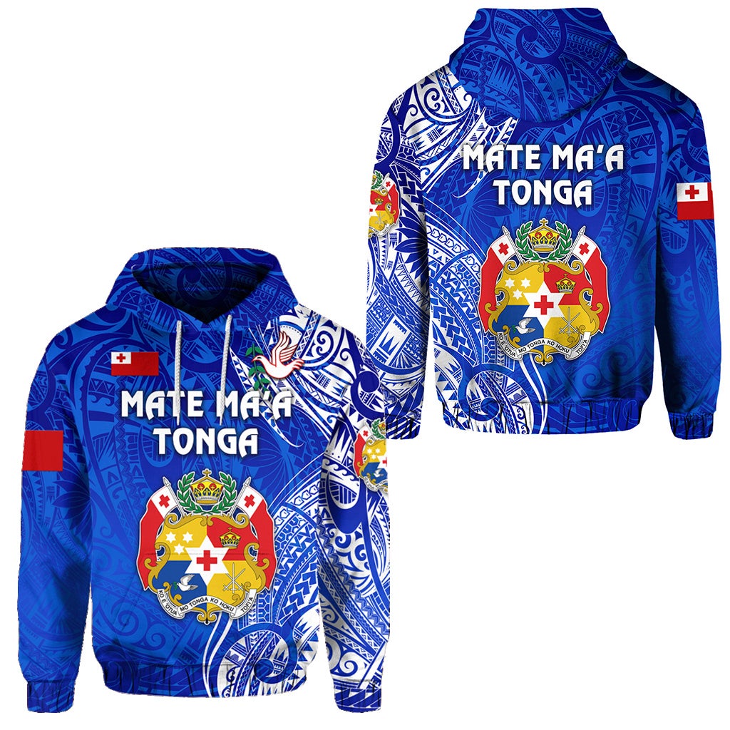 Tonga Hoodie Coat Of Arms Simple Vibes Blue LT8