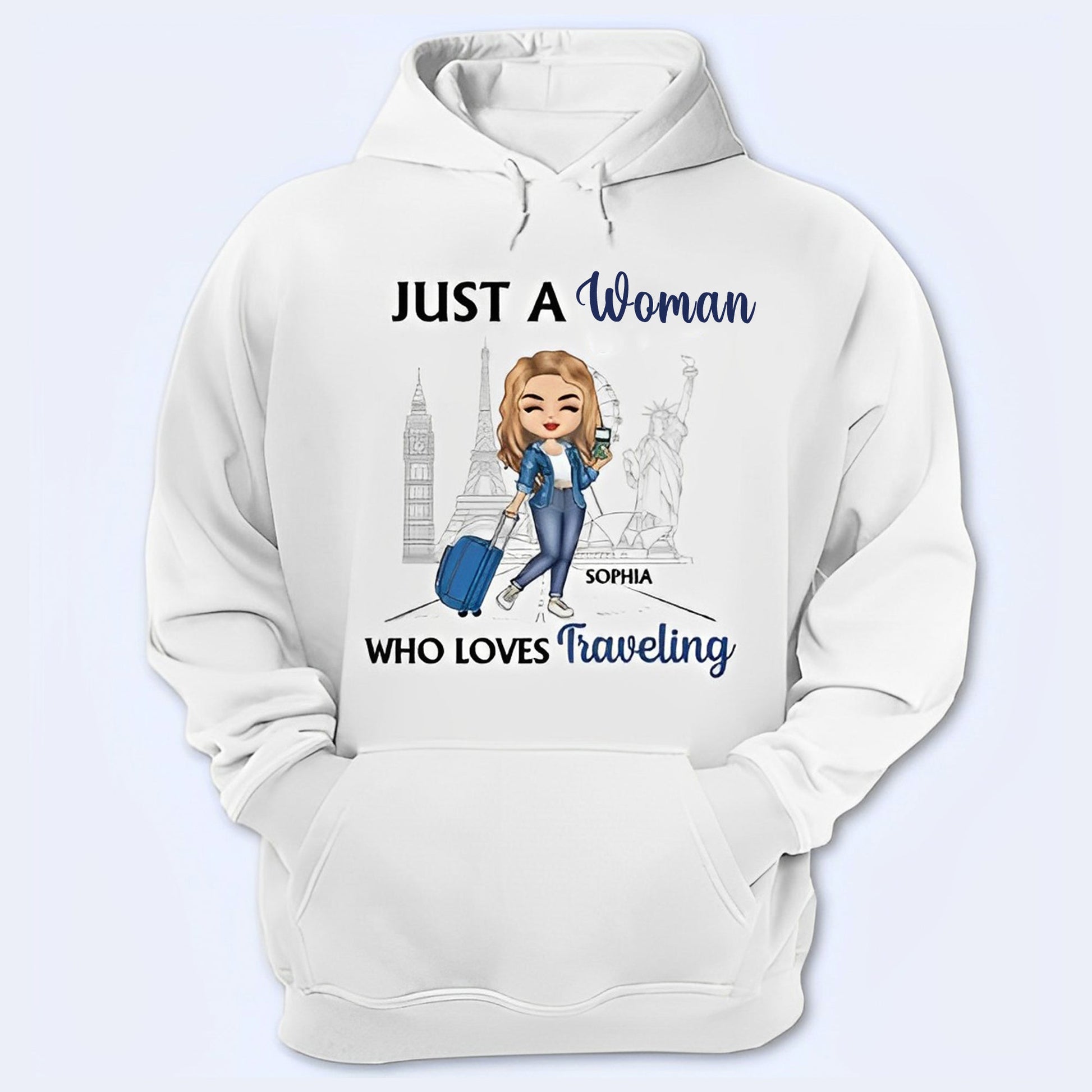 Just A Women Who Loves Traveling Hoodie Gift For Travel Lovers RLT14