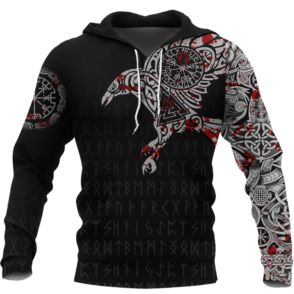 Viking Raven Tatoo Blood Hoodie A15 RLT12