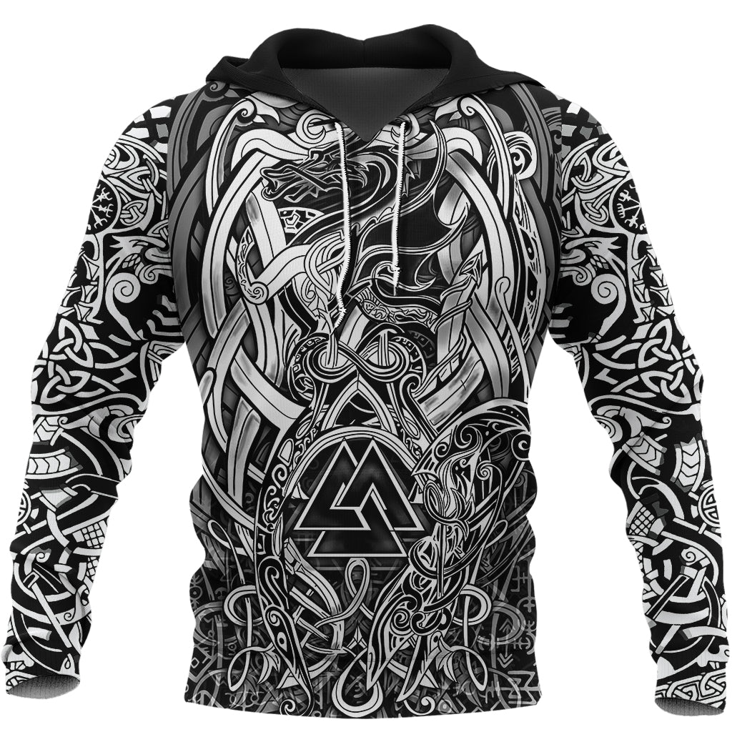 Viking Hoodie Valknut and Dragon Tattoo RLT12