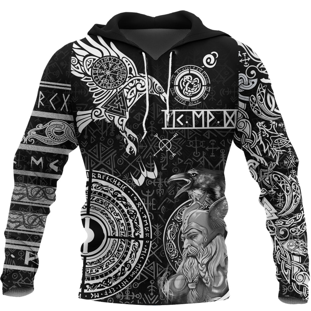 Viking Hoodie Odin and Raven Tattoo RLT12