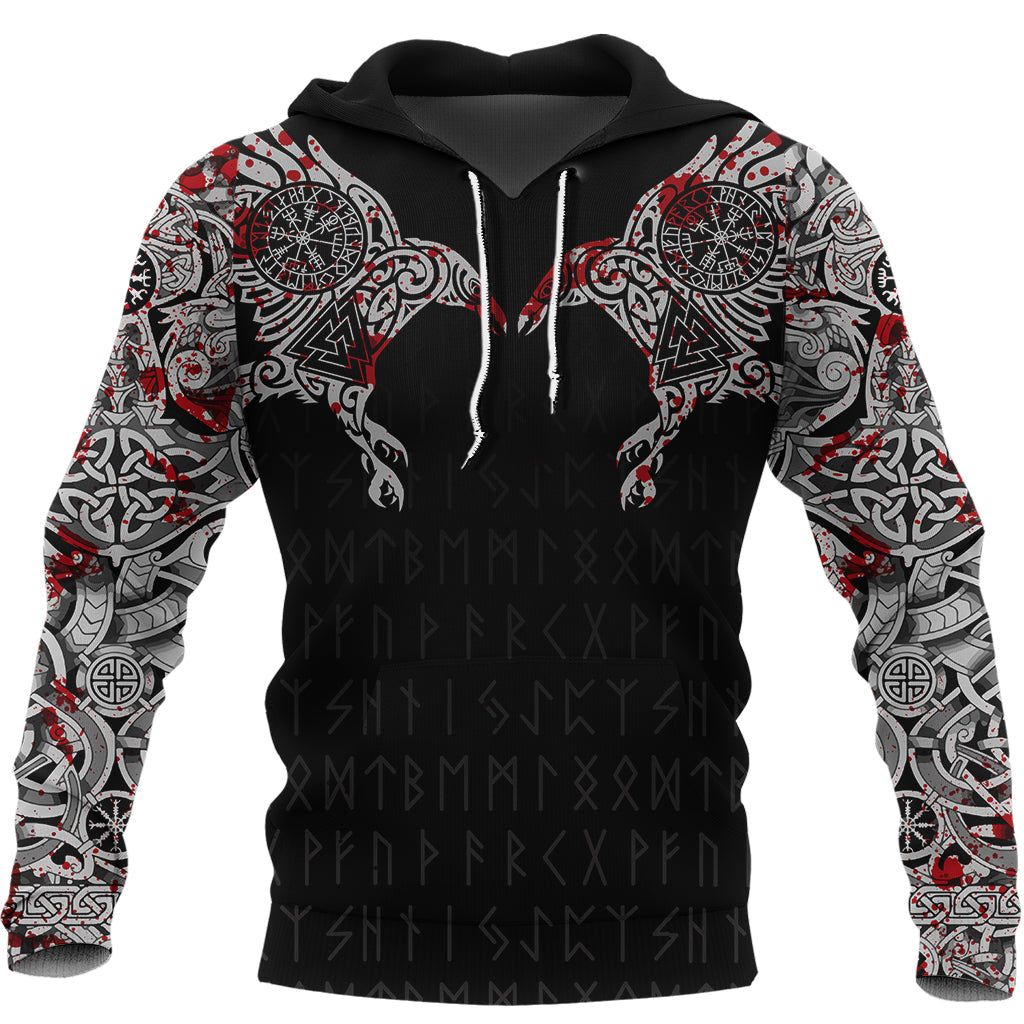Viking Raven Tatoo Blood Ver 2 Hoodie A15 RLT12