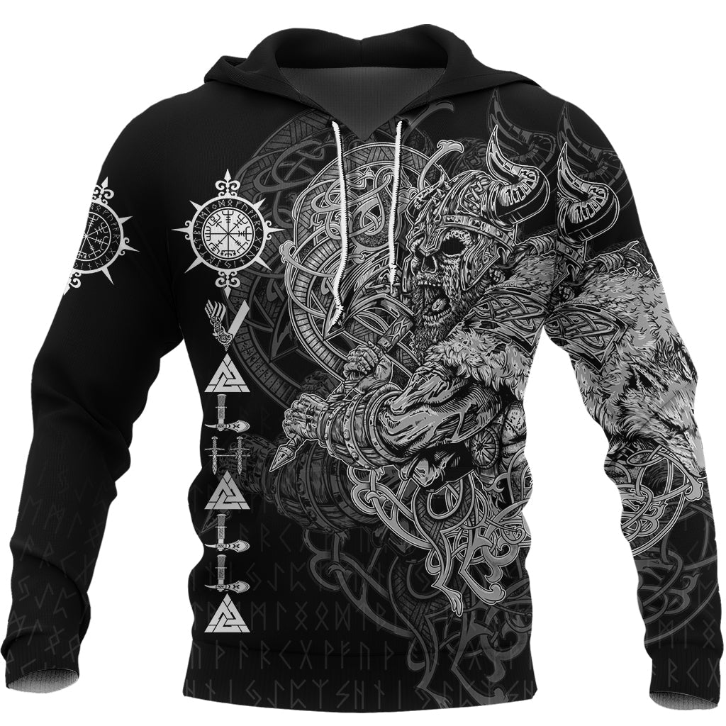 Viking Viking Warrior Valhalla Hoodie Style Vegvisir RLT12