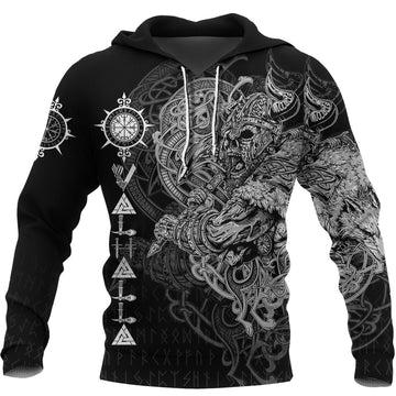 Viking Viking Warrior Valhalla Hoodie Style Vegvisir RLT12