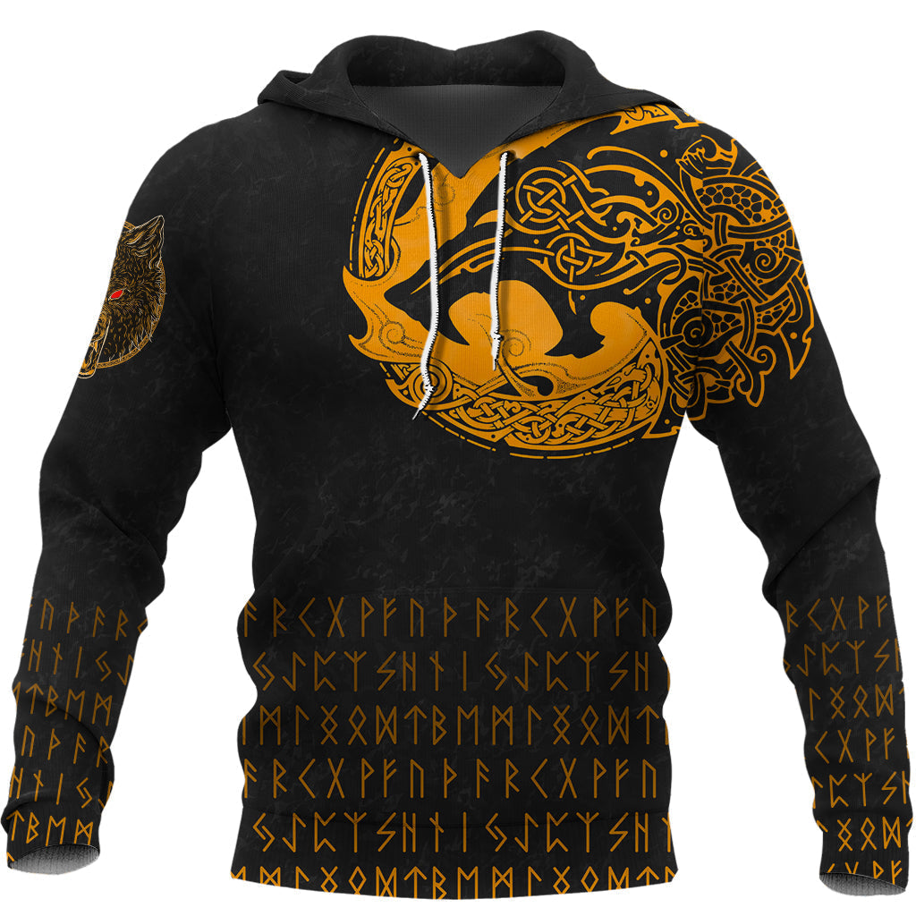 Viking Hoodie Fenrir Wolf Orange RLT12