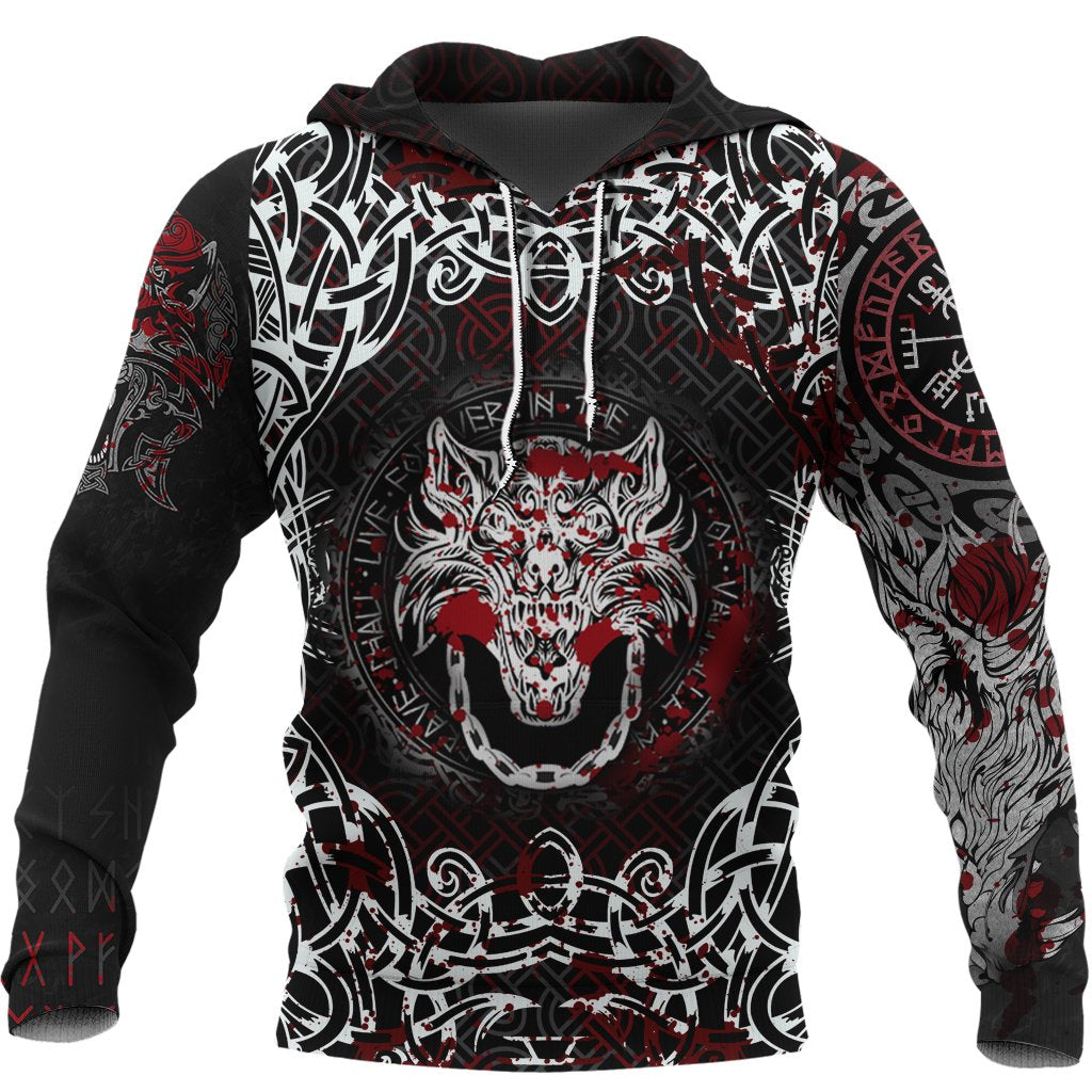 Viking Hoodie Fenrir Viking Blood 3D RLT12