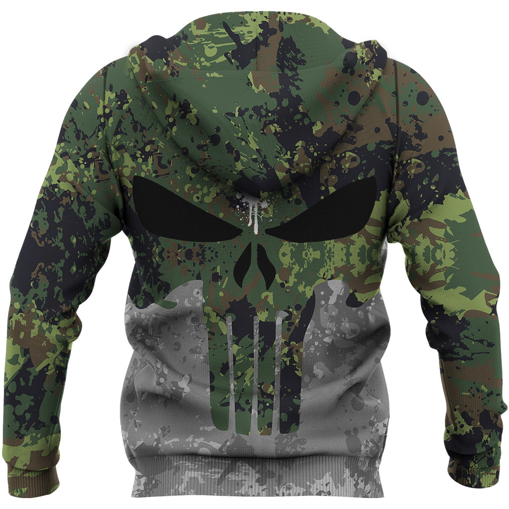 Viking Viking Skull Punisher Style Camo Zip Hoodie RLT12