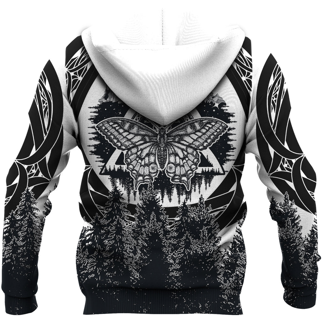 Viking Butterfly Style Celtic Of Pine Forest Zip Hoodie RLT12