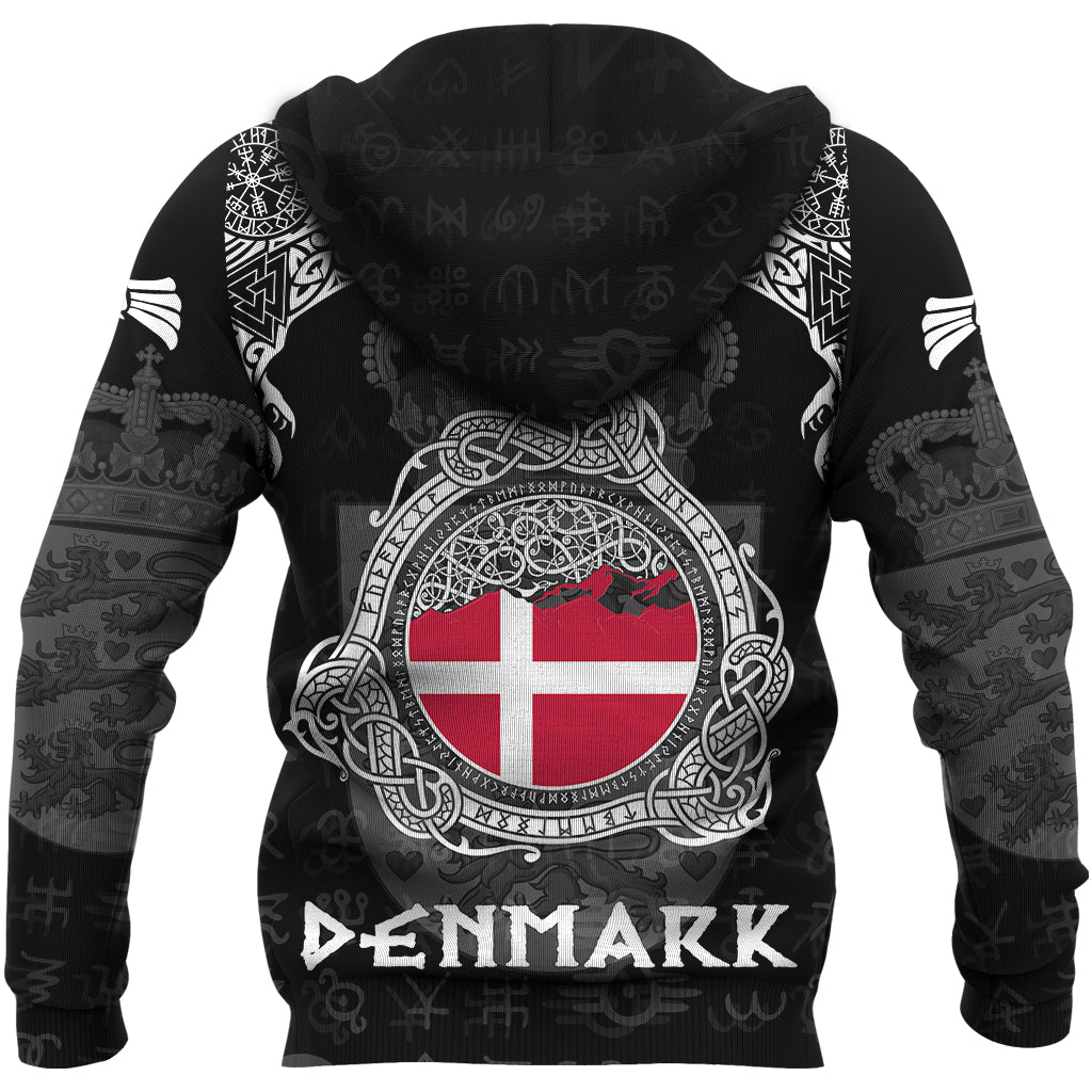 Viking Denmark Style Double Raven of Odin Hoodie RLT12