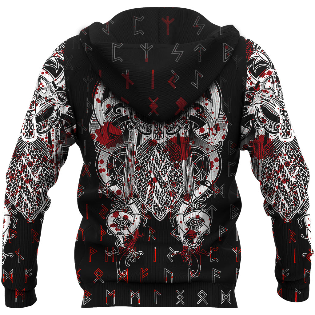 Viking Tyr Tattoo Blood Zip Hoodie RLT12