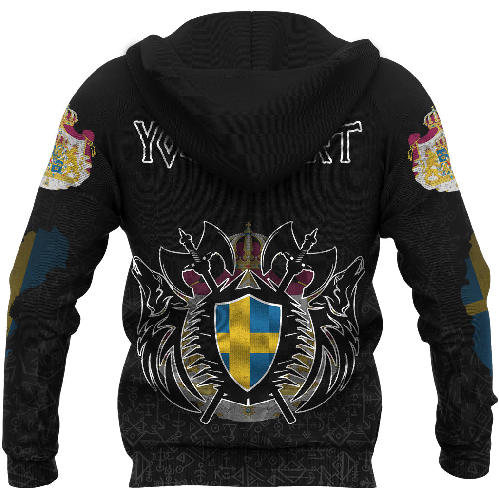 Custom Viking Sweden Flag and Map Zip Hoodie style Viking Geri and Freki RLT12