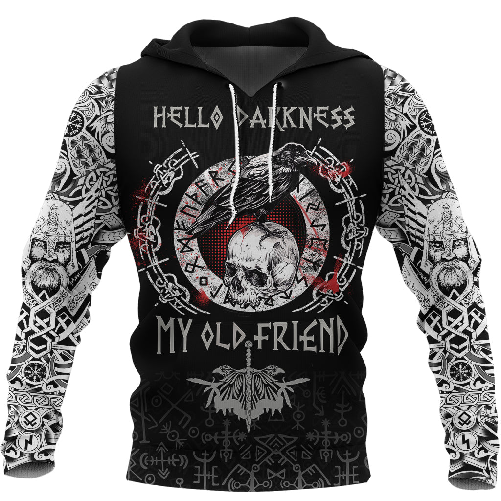 Viking Hoodie Raven and Skull RLT12