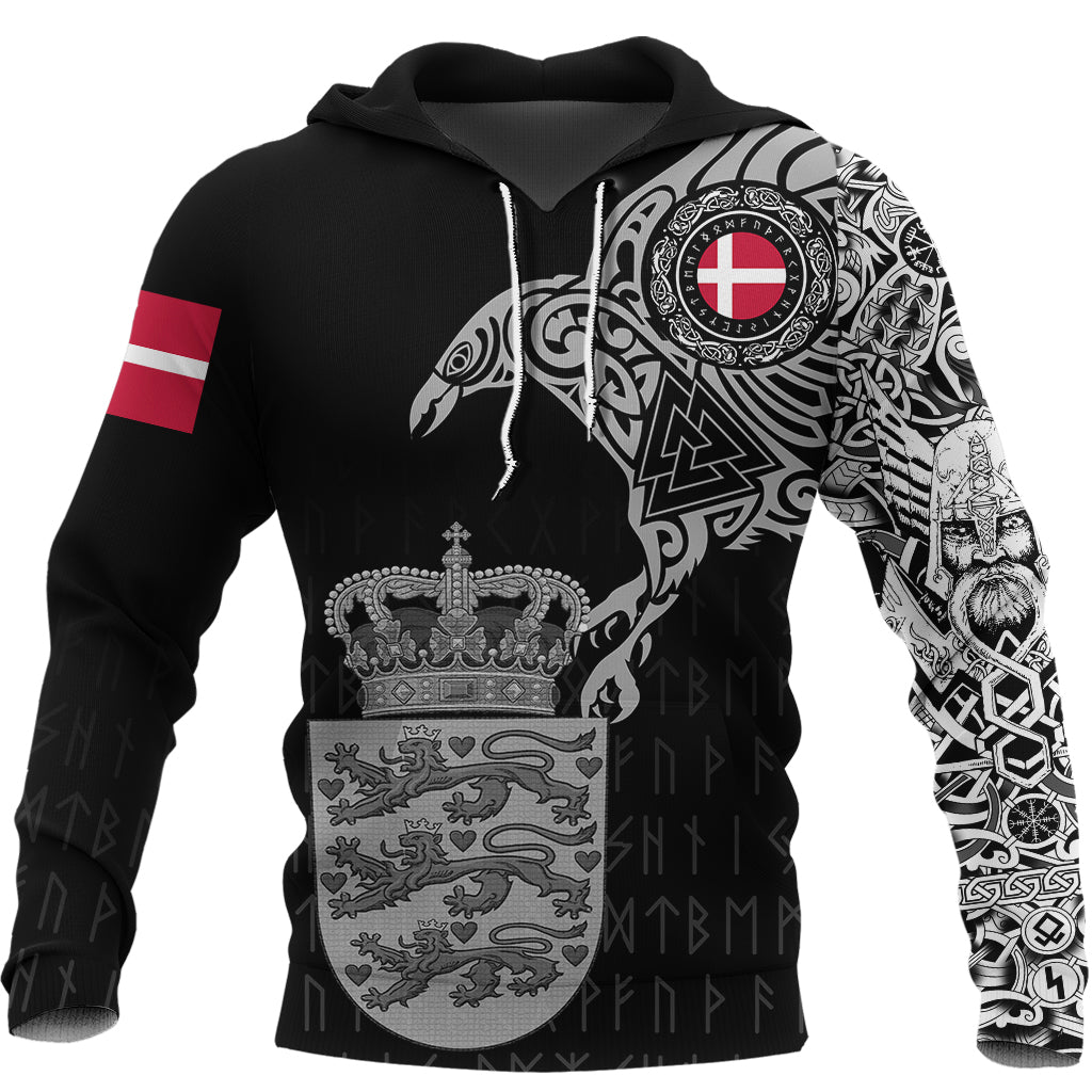 Viking Hoodie Danish and Raven Of Odin RLT12