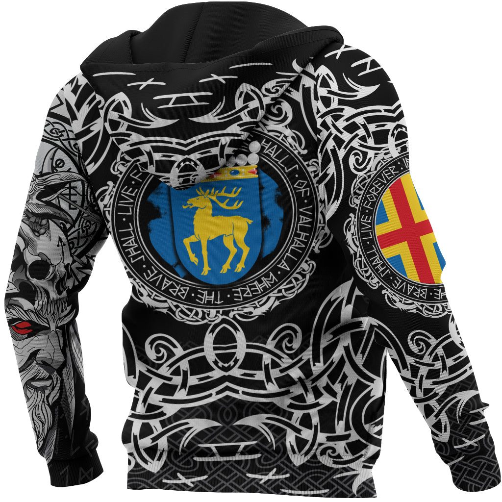 Viking Zip Hoodie - Aland Islands Viking Pattern RLT12