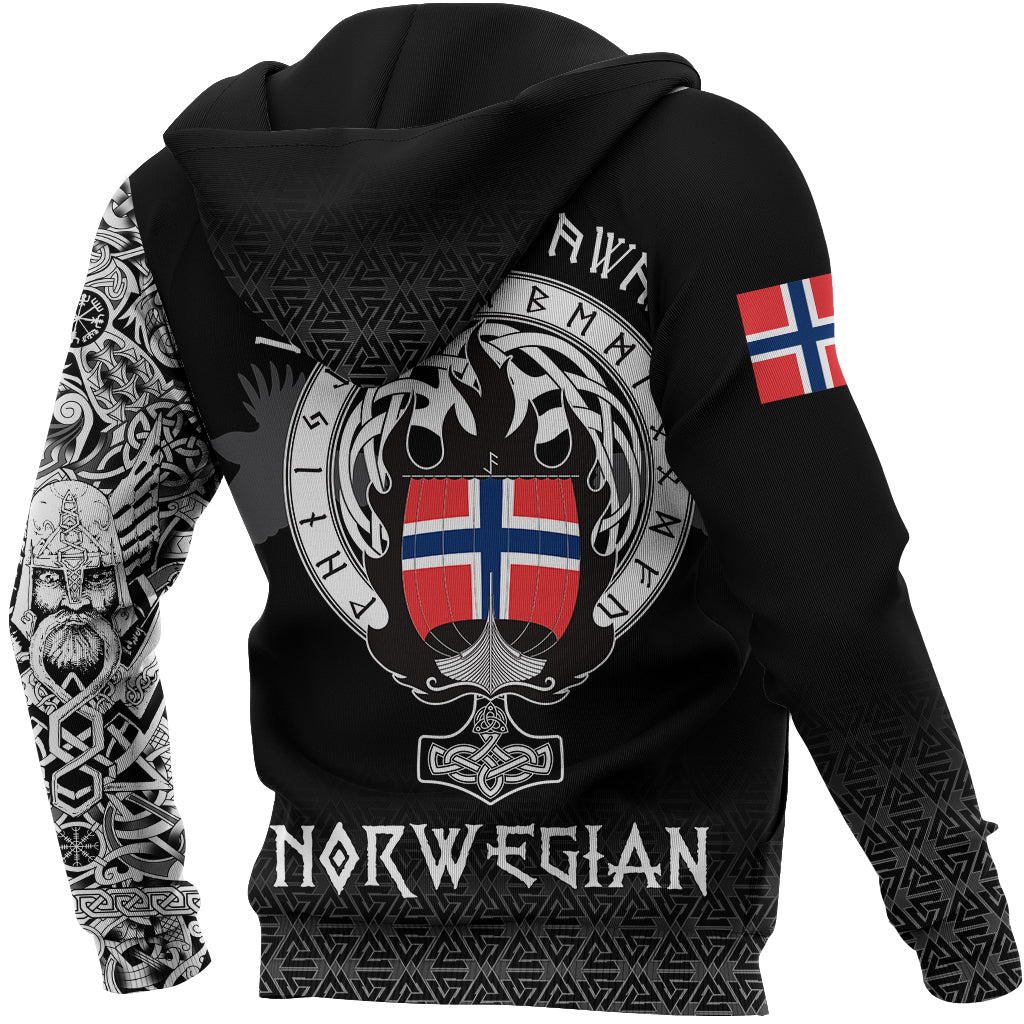 Viking Zip Hoodie - Norwegian Drakkar RLT12