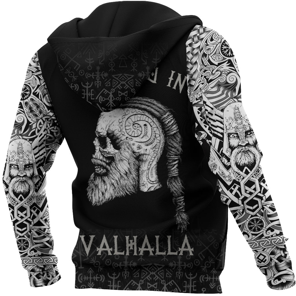 Viking Zip Hoodie - Raven and Skull RLT12