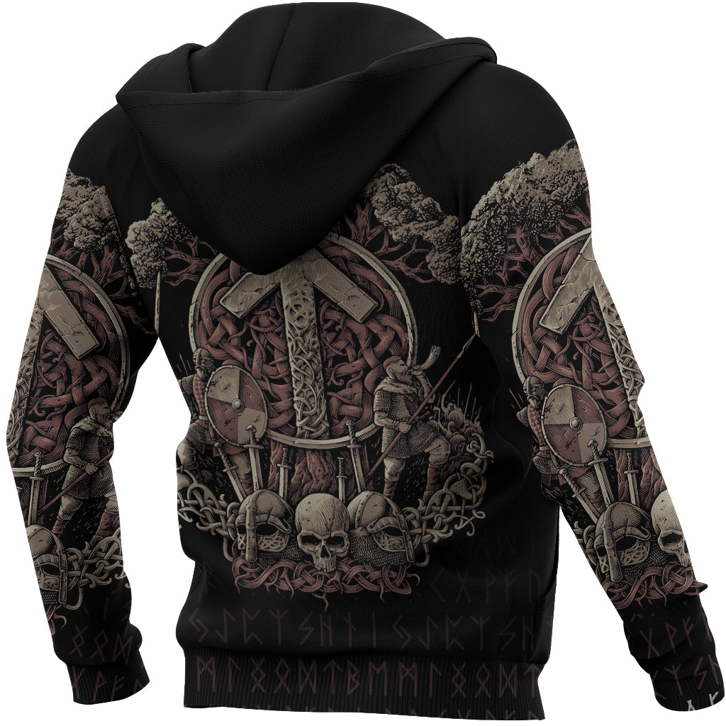 Viking Zip Hoodie - Teiwaz Rune RLT12