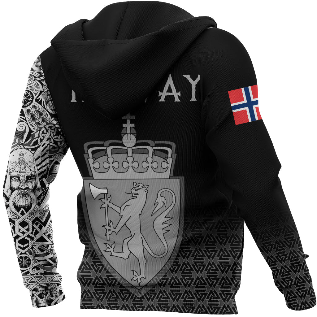 Viking Zip Hoodie - Norway Coat Of Arms RLT12