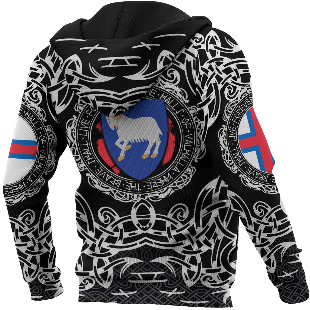 Viking Zip Hoodie - Faroe Islands Viking Pattern RLT12