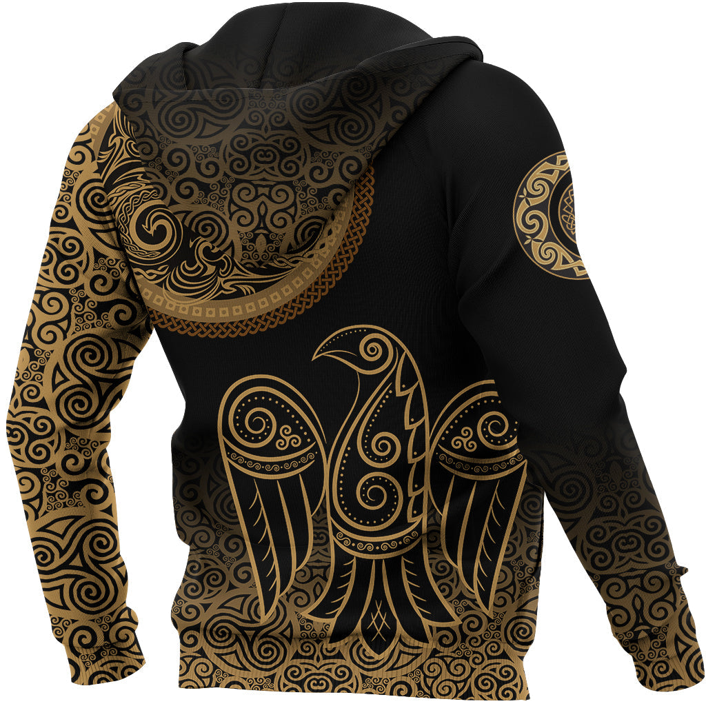 Viking Zip Hoodie - Triskele Raven Celtic RLT12