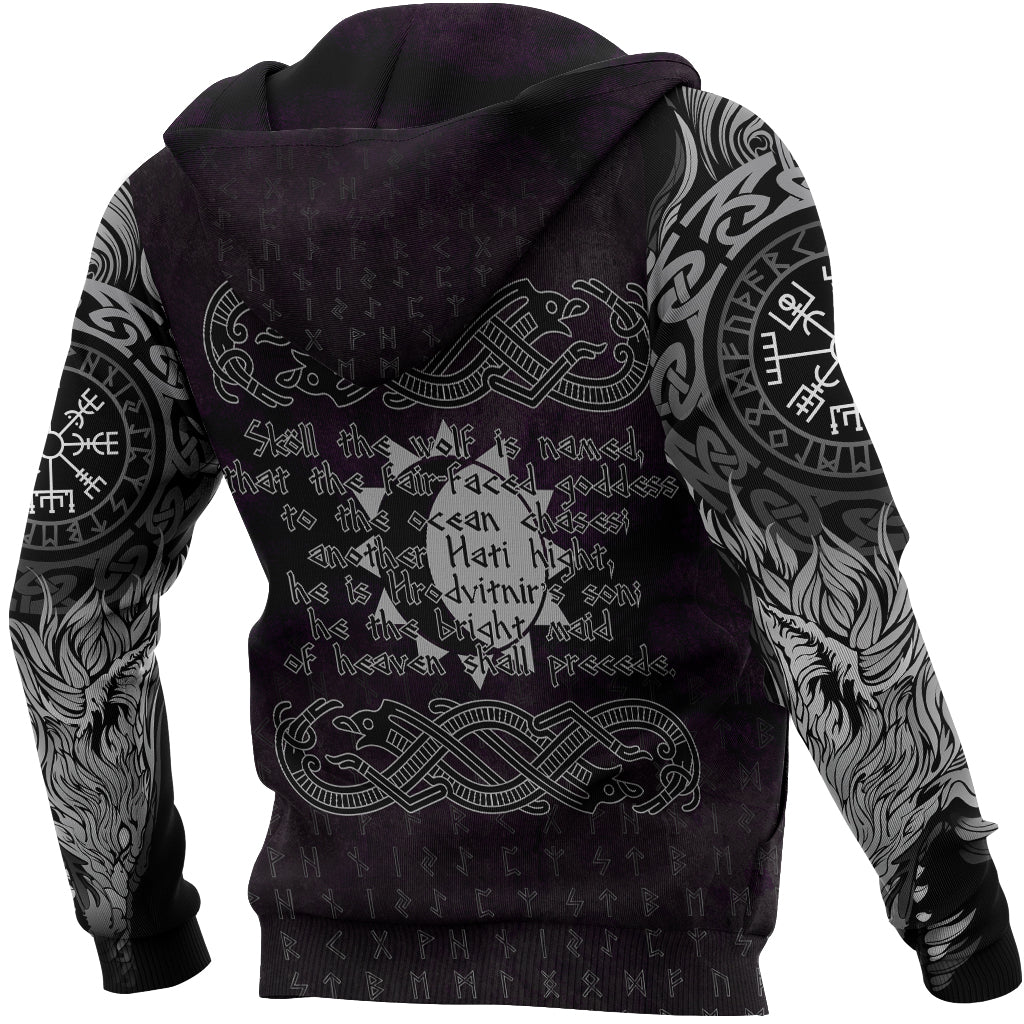 Viking Hoodie Hati and Skoll Valknut RLT12