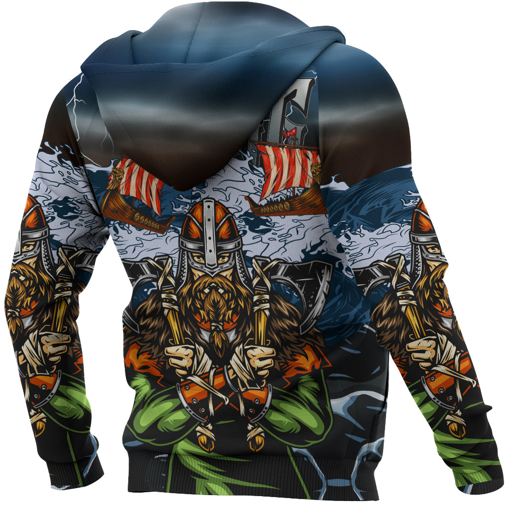 Viking Zip Hoodie 3D - Odin RLT12