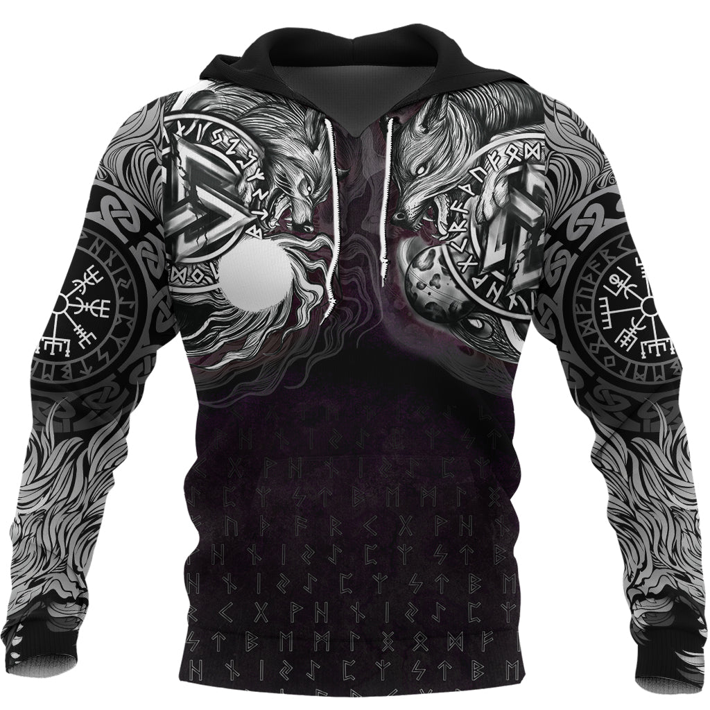 Viking Hoodie Hati and Skoll Valknut RLT12