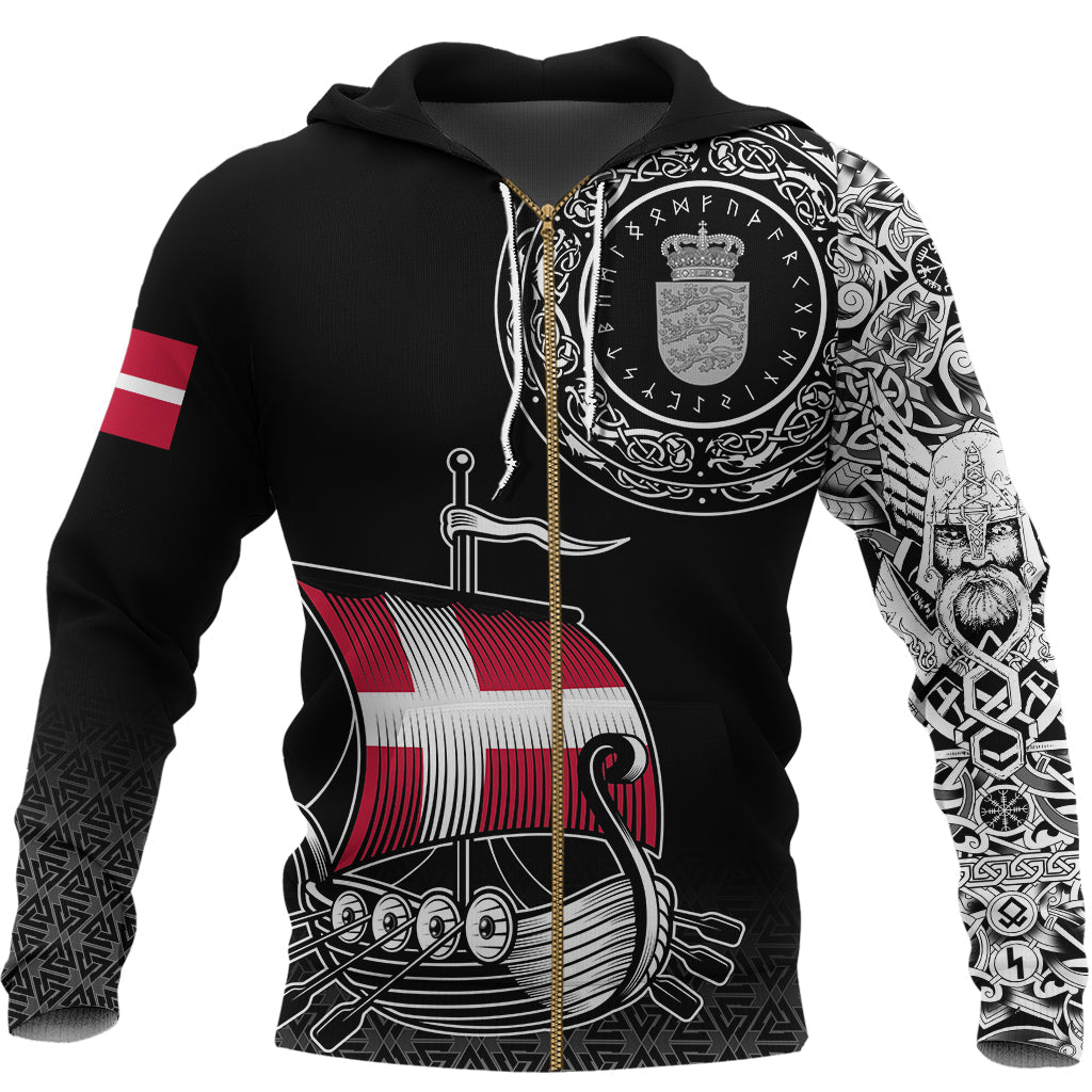 Viking Zip Hoodie - Danish Drakkar RLT12