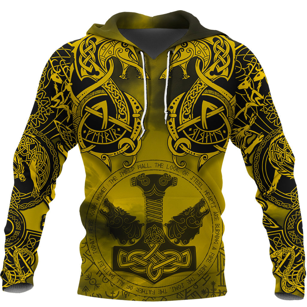 Viking Hoodie Fenrir and Mjolnir RLT12