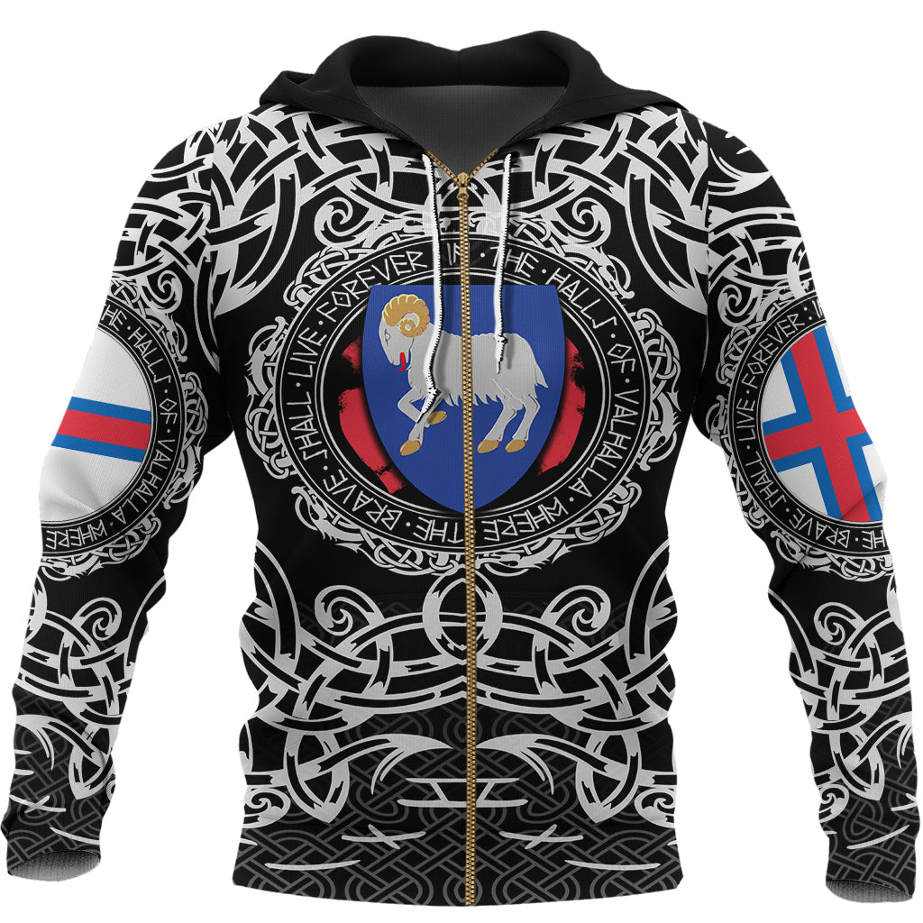 Viking Zip Hoodie - Faroe Islands Viking Pattern RLT12