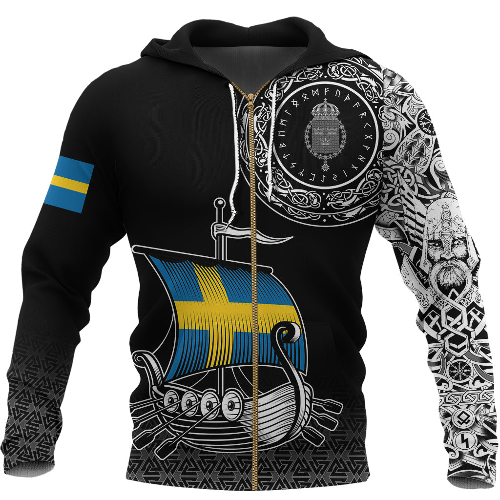 Viking Zip Hoodie - Swedish Drakkar RLT12