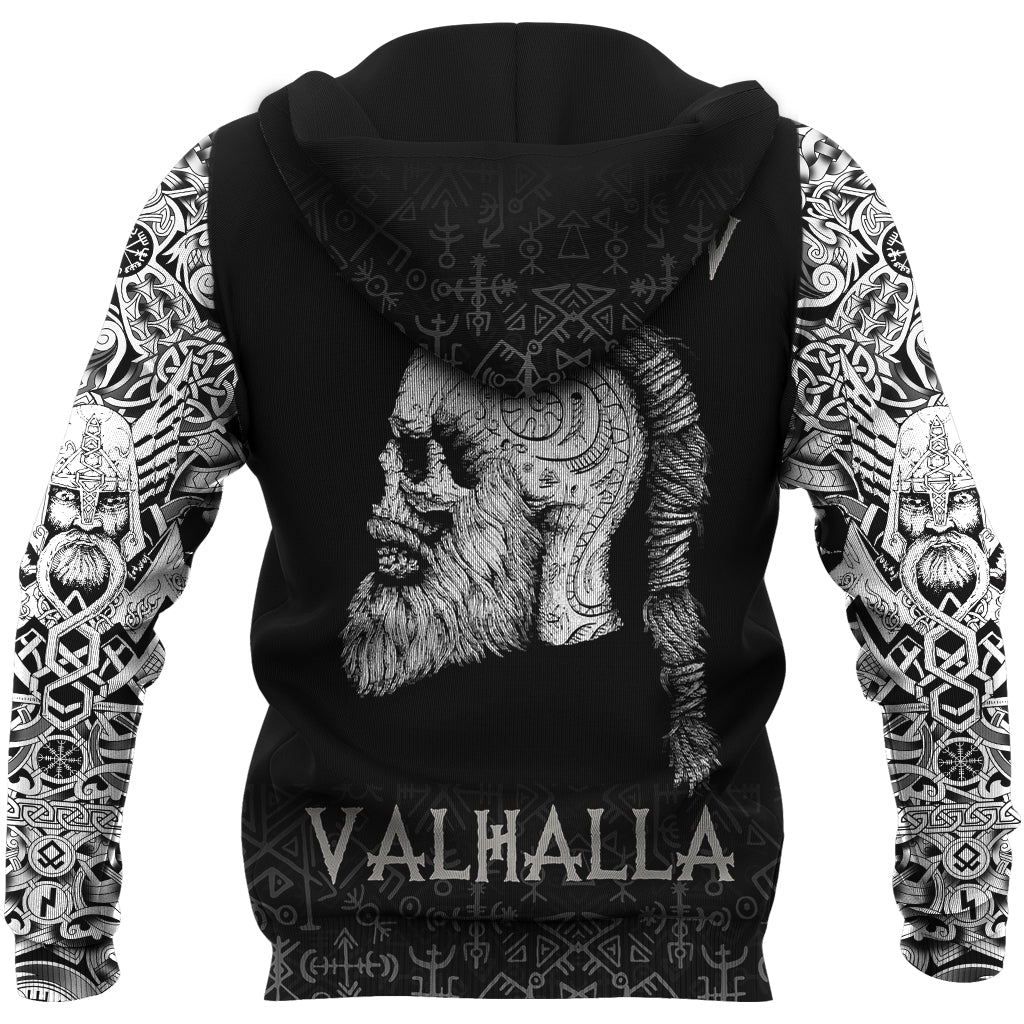 Viking Zip Hoodie - Raven and Skull RLT12