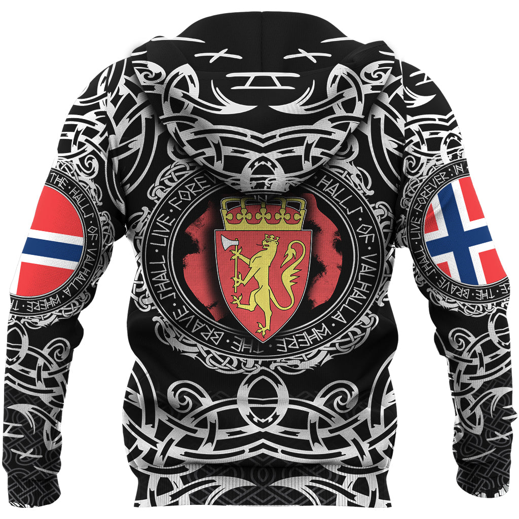 Viking Zip Hoodie - Norway Viking Pattern RLT12