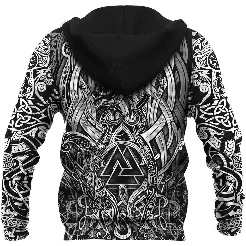 Viking Hoodie Valknut and Dragon Tattoo RLT12