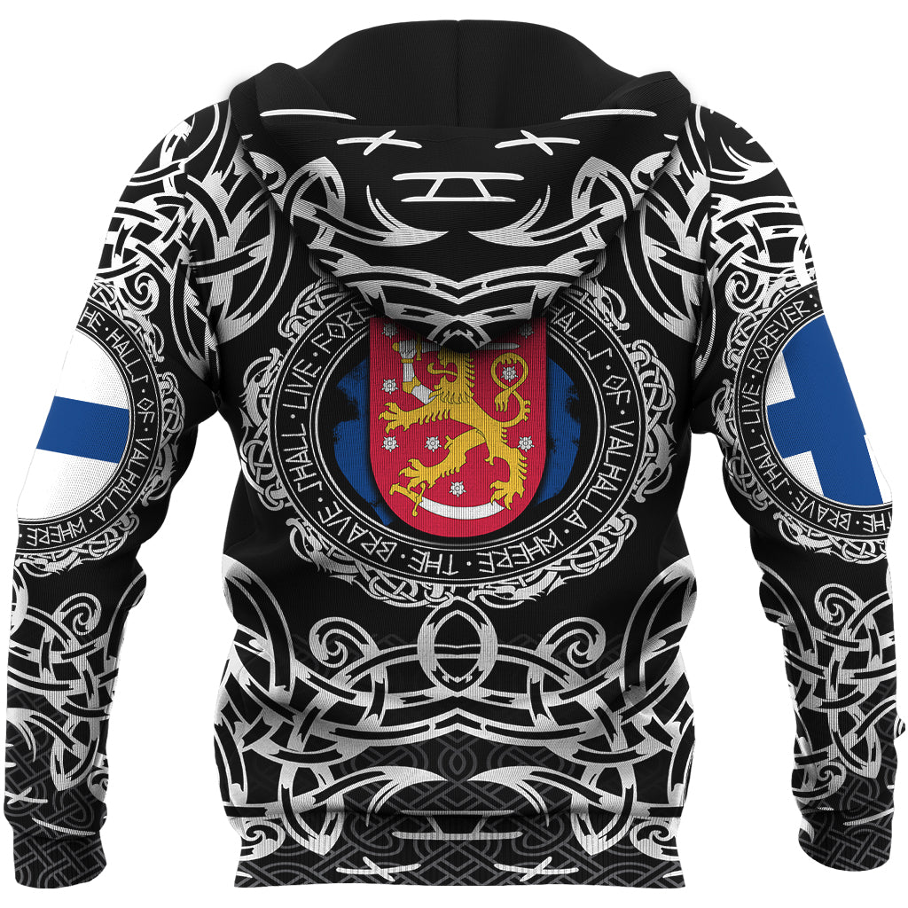 Viking Zip Hoodie - Finland Viking Pattern RLT12