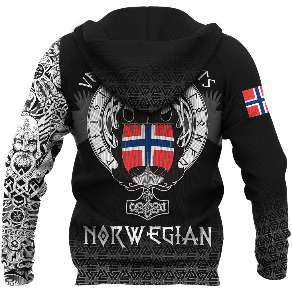 Viking Zip Hoodie - Norwegian Drakkar RLT12