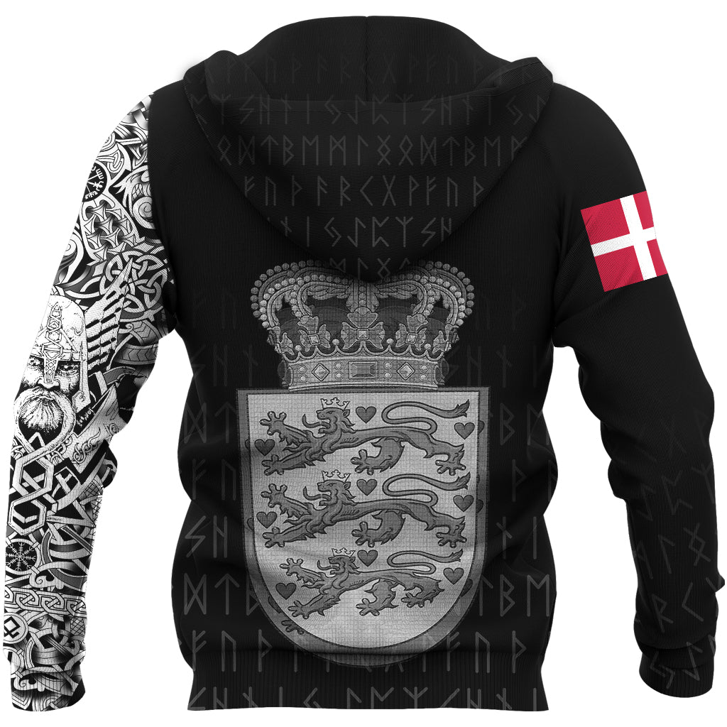 Viking Zip Hoodie - Danish and Raven Of Odin RLT12