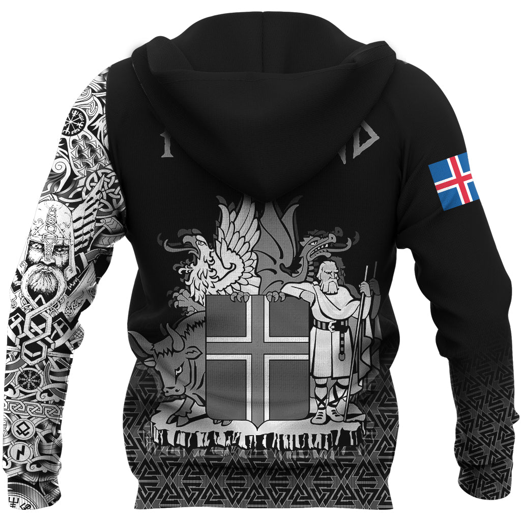 Viking Zip Hoodie - Iceland Coat Of Arms RLT12