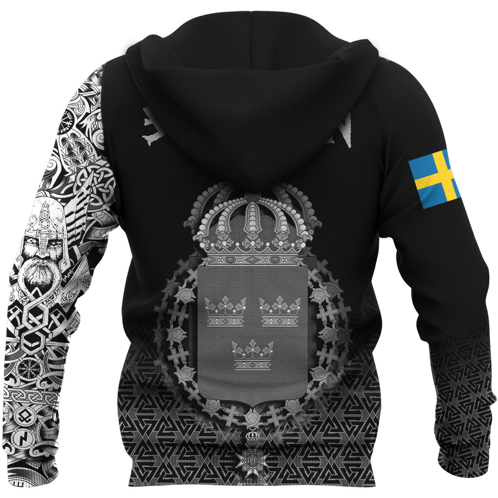 Viking Zip Hoodie - Sweden Coat Of Arms RLT12