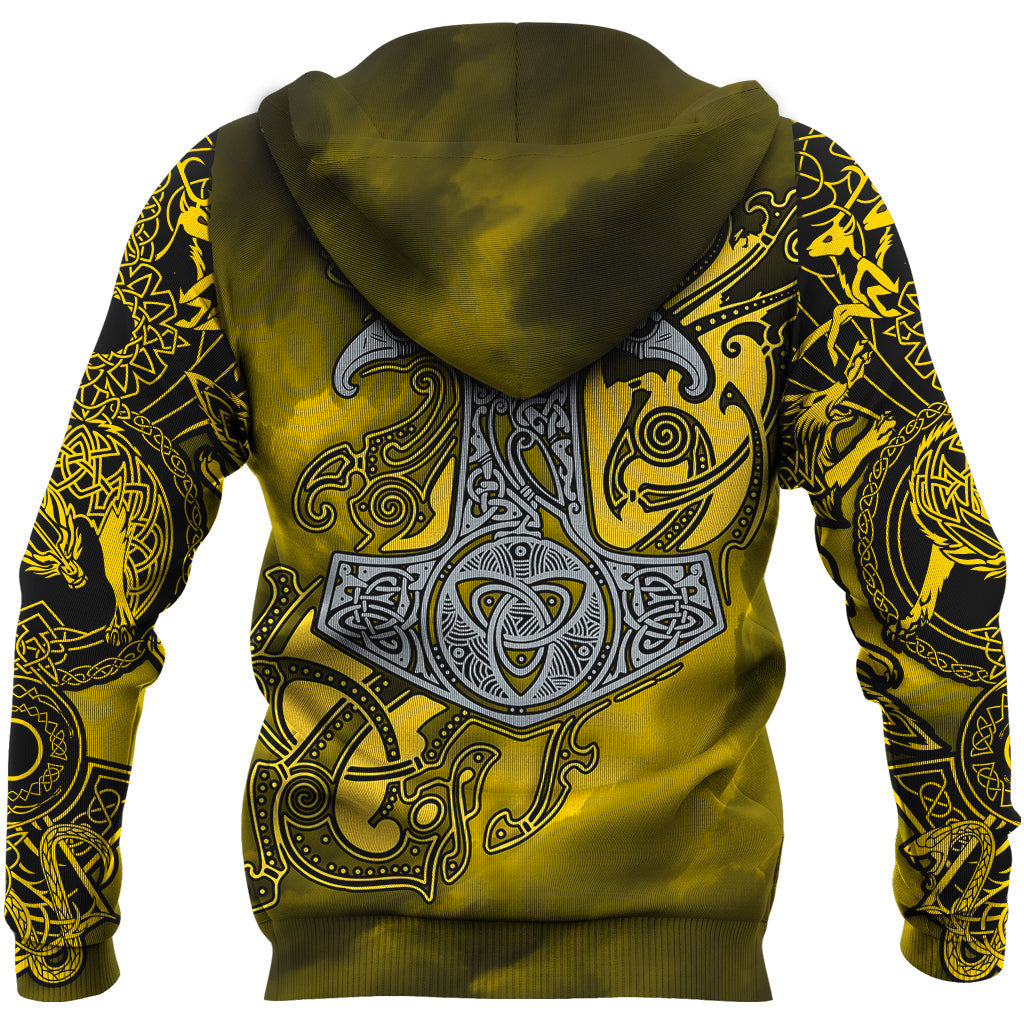 Viking Hoodie Fenrir and Mjolnir RLT12