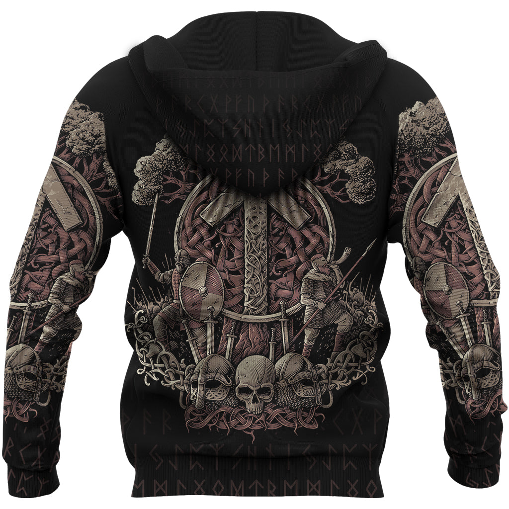 Viking Zip Hoodie - Teiwaz Rune RLT12