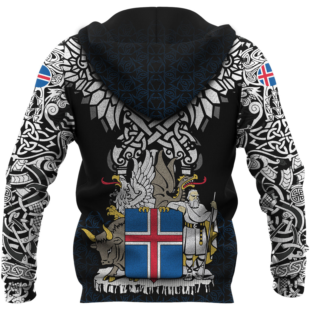 Viking Zip Hoodie - Iceland Viking Symbol RLT12