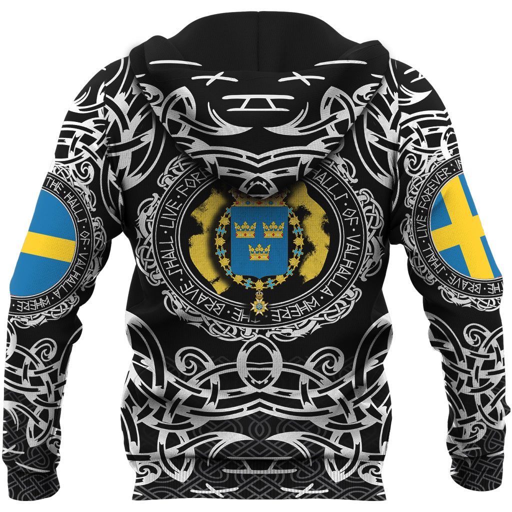 Viking Zip Hoodie - Sweden Viking Pattern RLT12