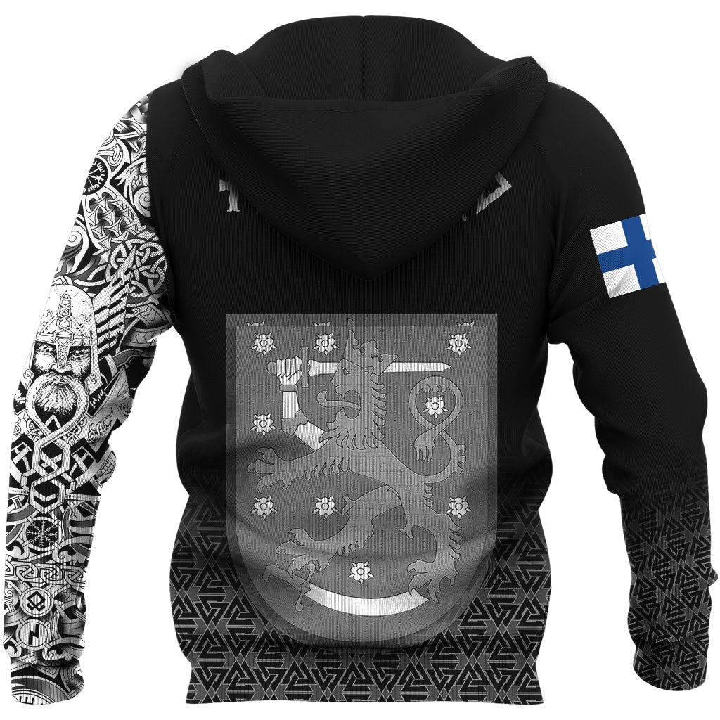 Viking Zip Hoodie - Finland Coat Of Arms RLT12
