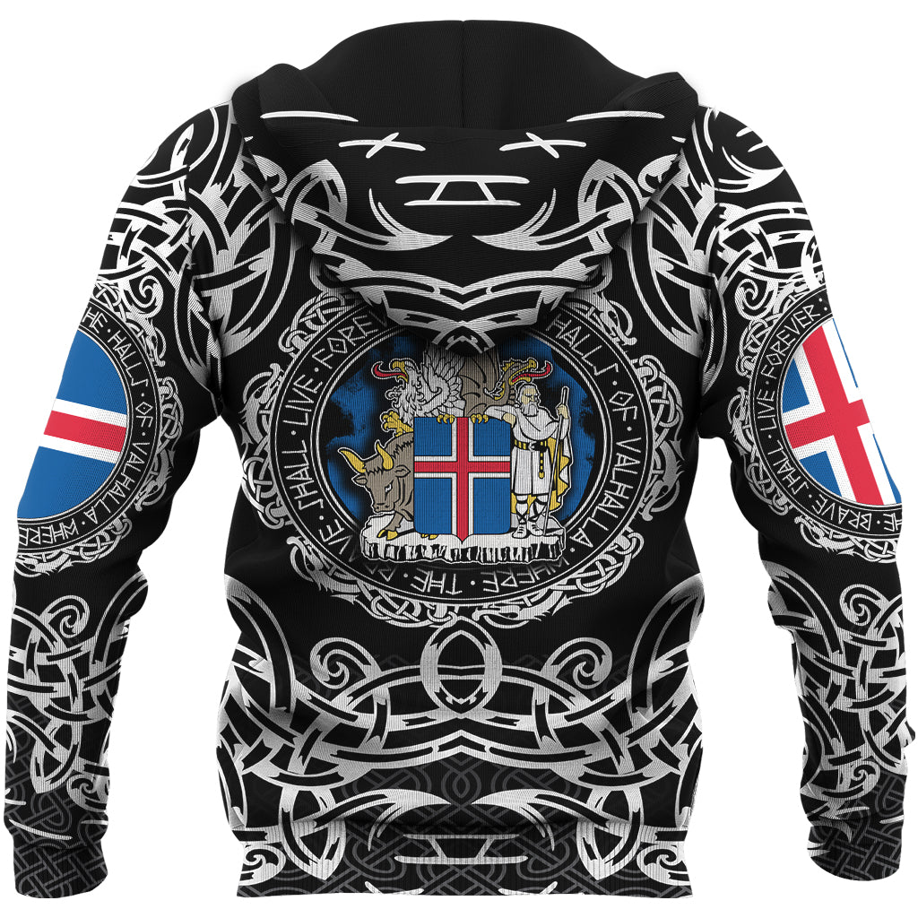 Viking Zip Hoodie - Iceland Viking Pattern RLT12