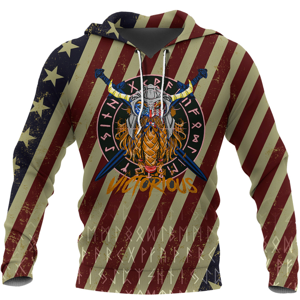 Viking Hoodie American Warrior Victorious RLT12